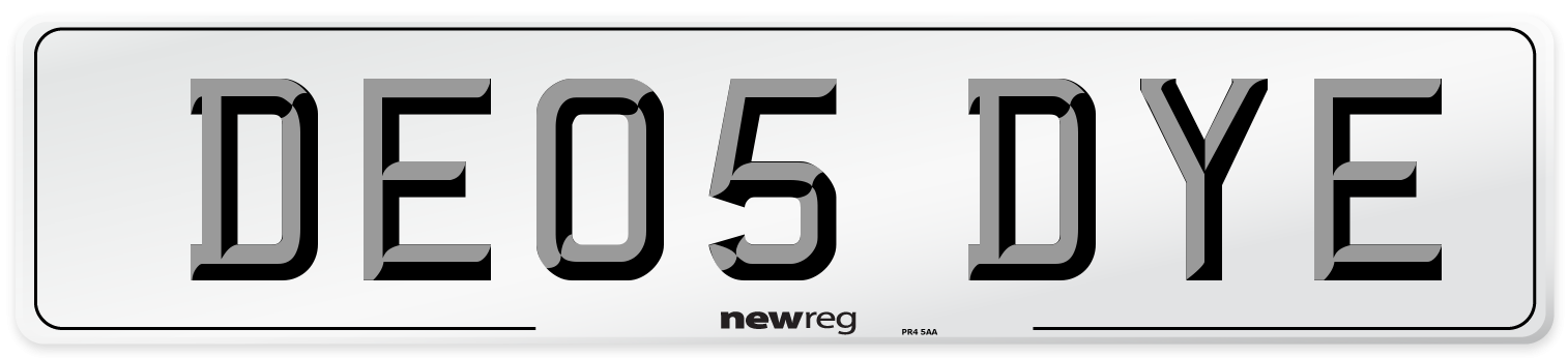 DE05 DYE Number Plate from New Reg